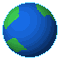 Spinning pixel globe